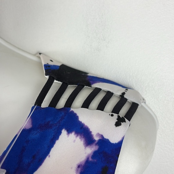 Betsey Johnson Abstract Paint Splash Fit & Flare Dress Blue Black White Artsy - Picture 12 of 12